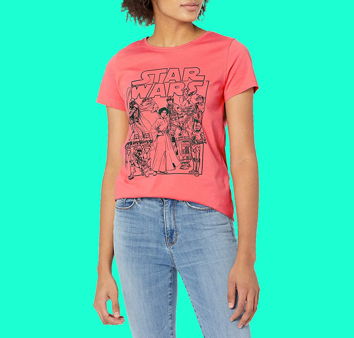 Amazon Essentials Women's Disney Star Wars Marvel Short-Sleeve Crew-Neck T-Shirts
