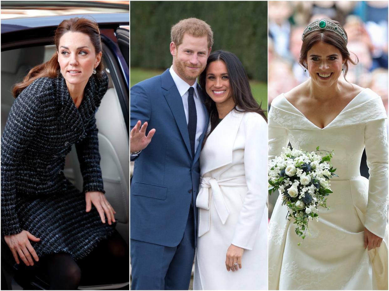 sussexes and kate, eugenie