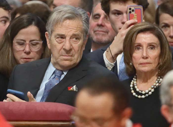 House Speaker Nancy Pelosi and her husband, Paul Pelosi, during Mass at St. Peter's Basilica in Vatican City on June 29, 2022