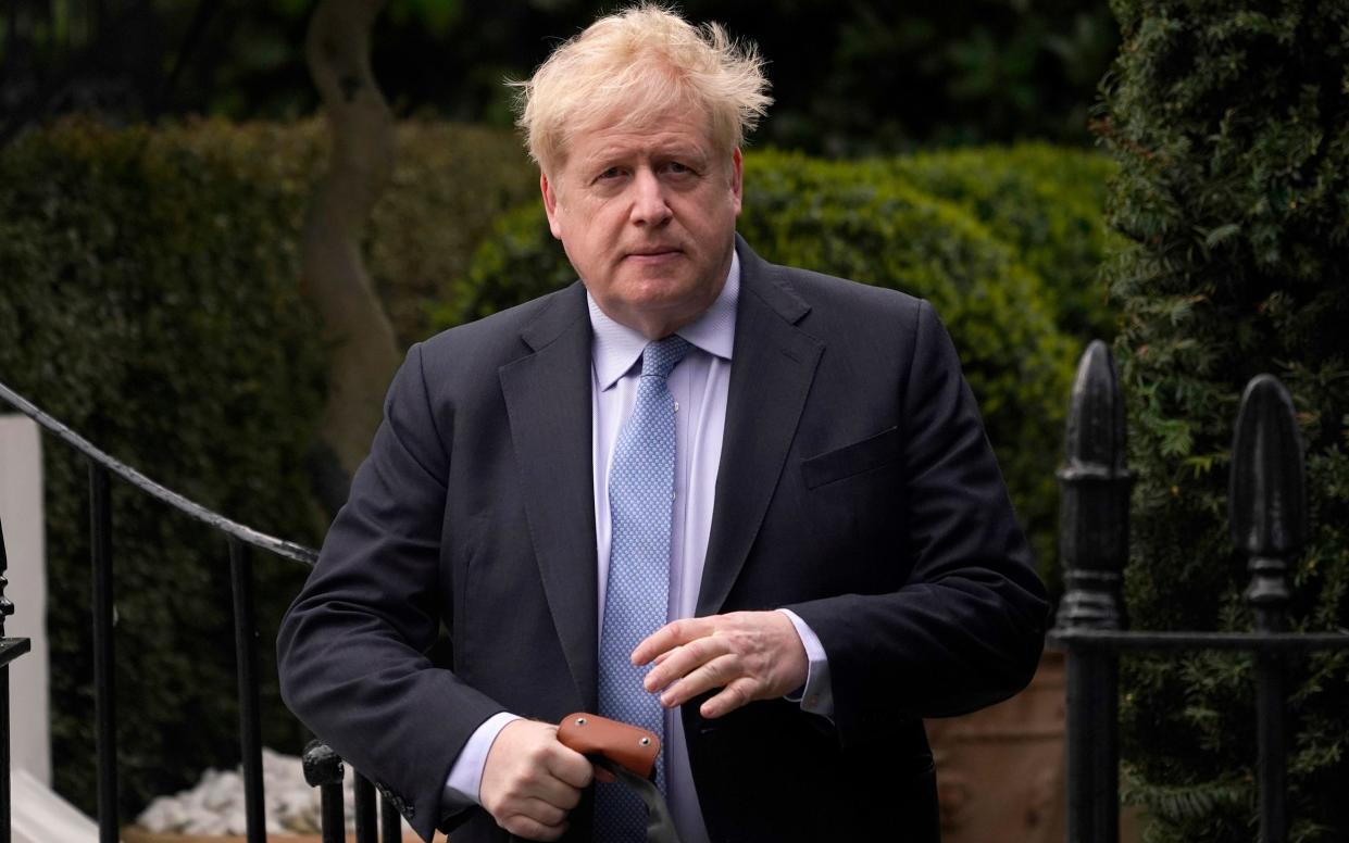 Boris Johnson, the former prime minister, is pictured in central London on March 22 - Alberto Pezzali/AP
