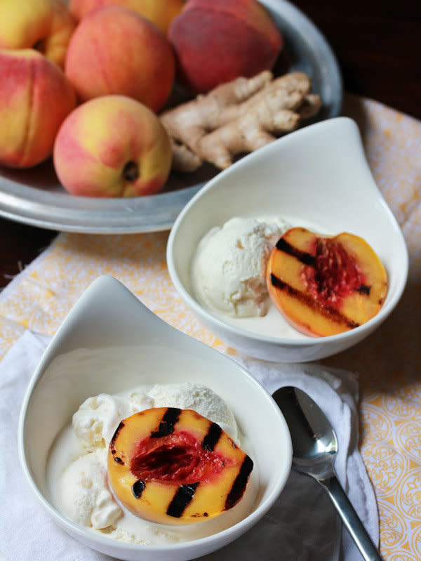 <strong>Get the <a href="http://www.aspicyperspective.com/2012/08/grilled-peaches-ginger-ice-cream.html" target="_blank">Grilled Peaches and Ginger Ice Cream recipe</a> from A Spicy Perspective</strong>