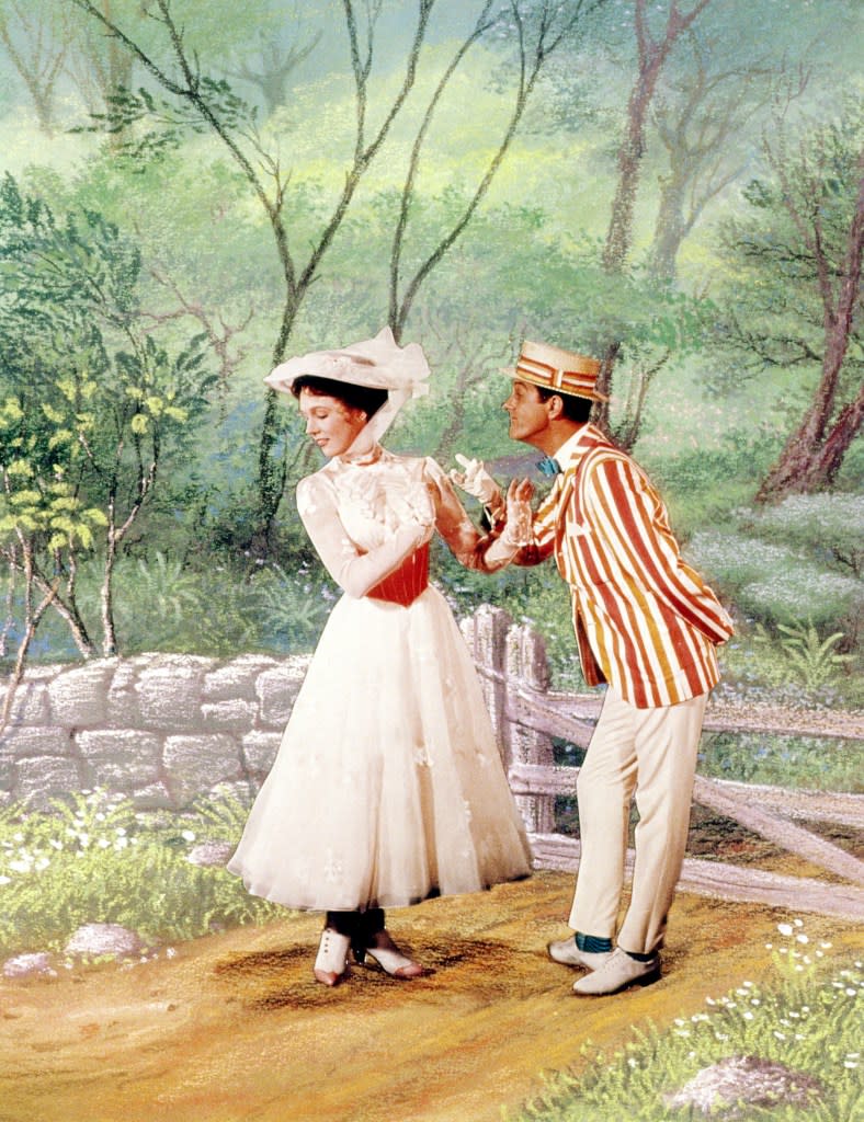 Julie Andrews as Mary Poppins and Dick Van Dyke as Bert in “Mary Poppins.