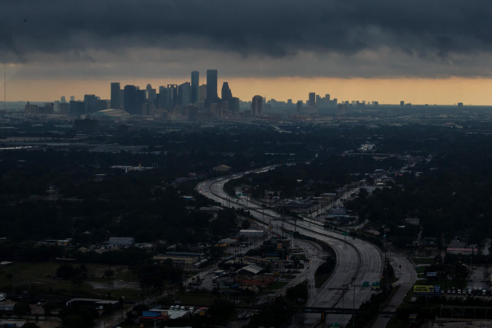 <p>A aerial view of downtown on August 29, 2017 in Houston, Texas. (Photo: Marcus Yam/Los Angeles Times) </p>