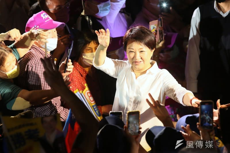 20221112-國民黨台中市長候選人盧秀燕12日出席「再一次歡呼　六六大勝」造勢晚會。（柯承惠攝）