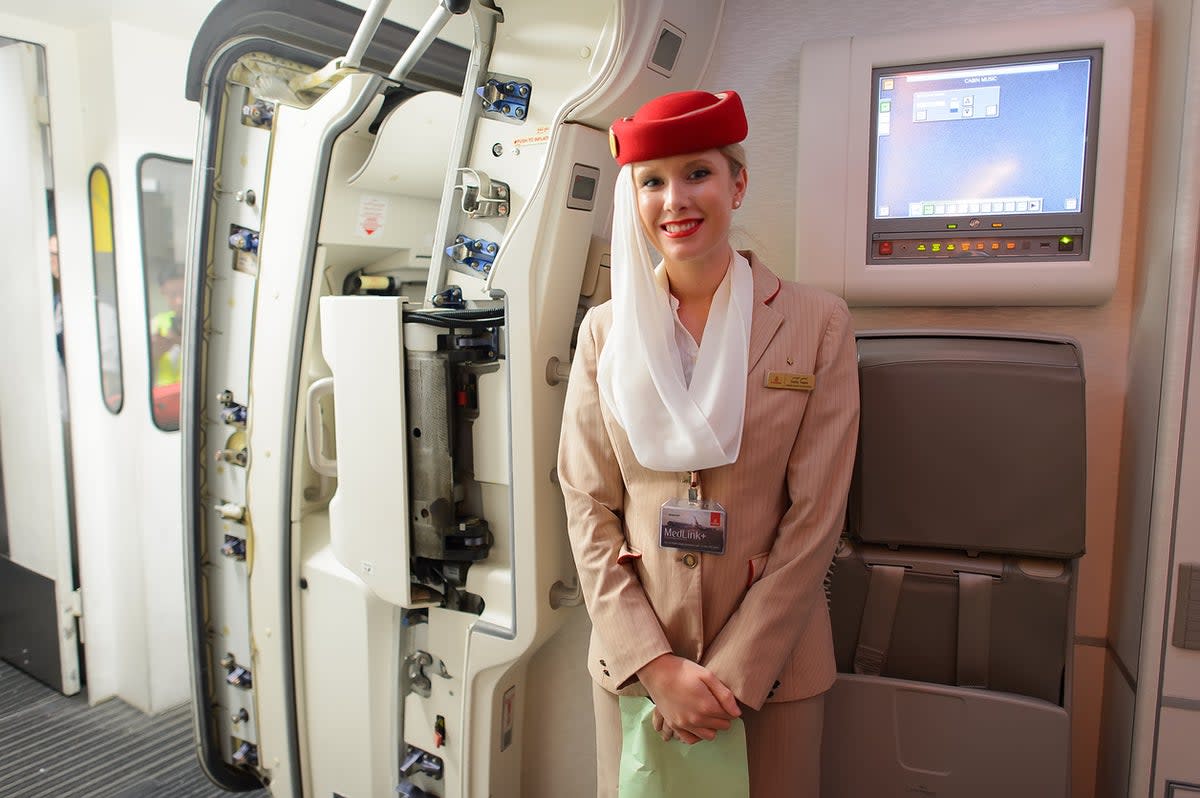 Emirates’ iconic uniform for female cabin crew (Getty Images)