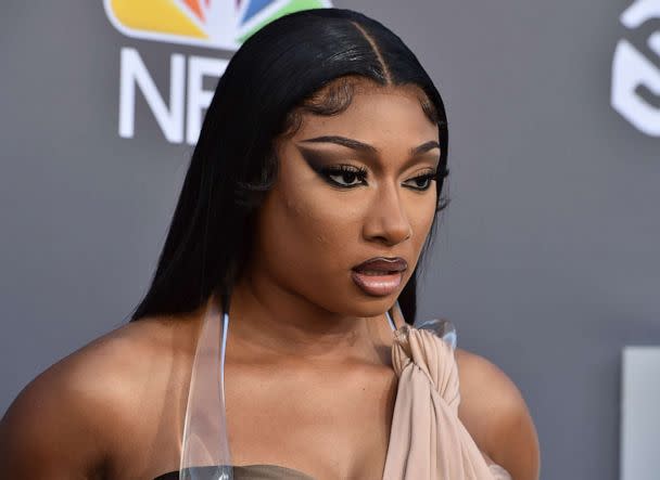 PHOTO: Megan Thee Stallion arrives at the Billboard Music Awards on May 15, 2022, at the MGM Grand Garden Arena in Las Vegas. (Jordan Strauss/Invision/AP, FILE)