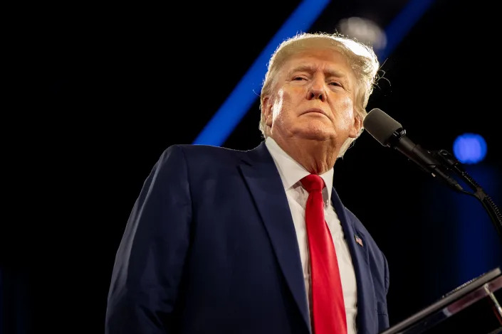 Former U.S. President Donald Trump speaks at the Conservative Political Action Conference (CPAC) at the Hilton Anatole on August 06, 2022 in Dallas, Texas.