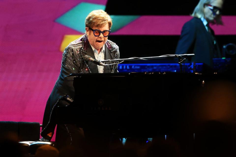 John on stage in March as part of his Farewell Yellow Brick Road tour (Getty Images)