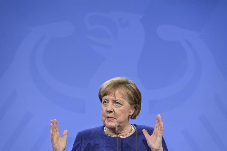 La chancelière allemande Angela Merkel le 25 février 2021 à Berlin.  - John MacDougall / AFP / Pool