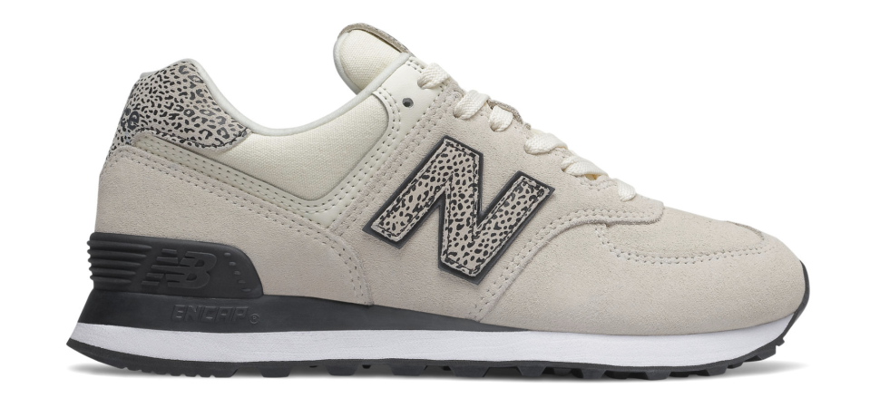 The 574s provide light support (but they pack plenty of cool points). (Photo: New Balance)