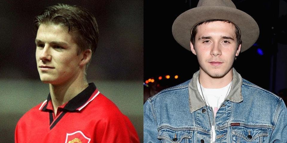 David Beckham and Brooklyn Beckham at 18