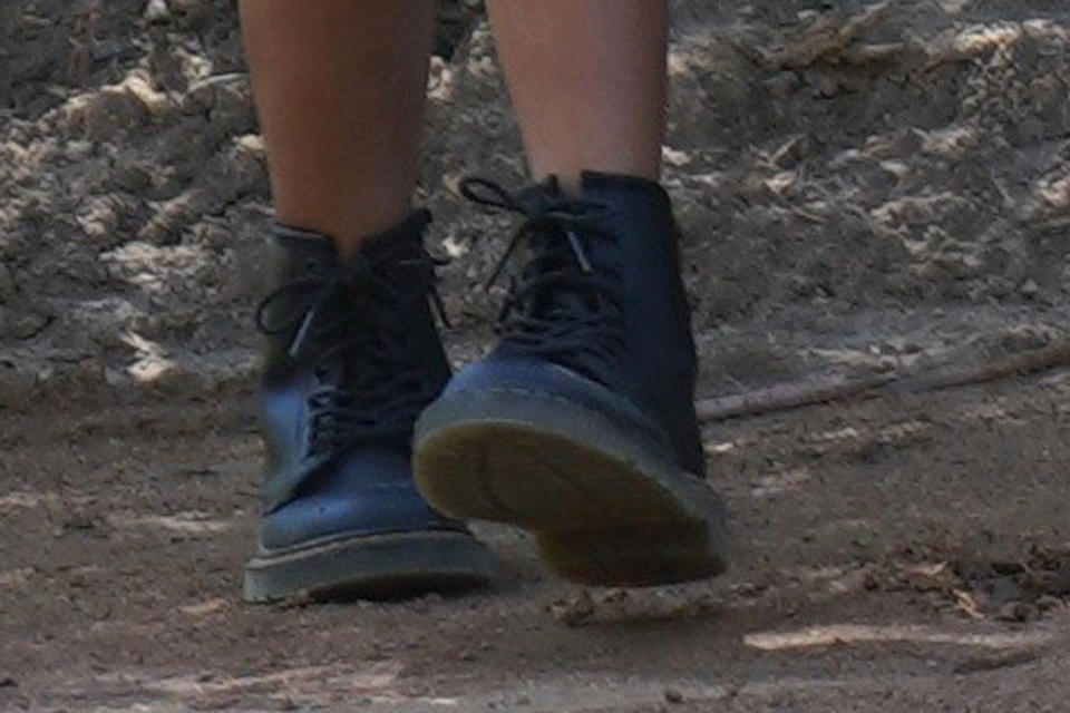 North West, shoes, workboots, celebrity style, kanye west, kim kardashian