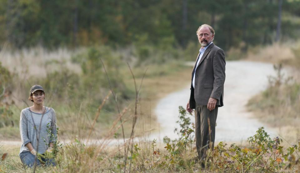 Lauren Cohan and Xander Berkeley in The Walking Dead