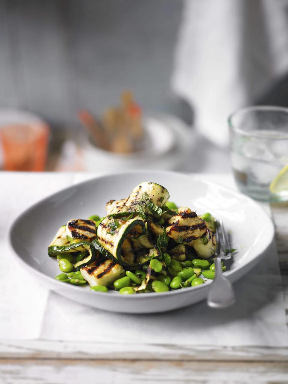 Halloumi, Bean And Courgette Salad