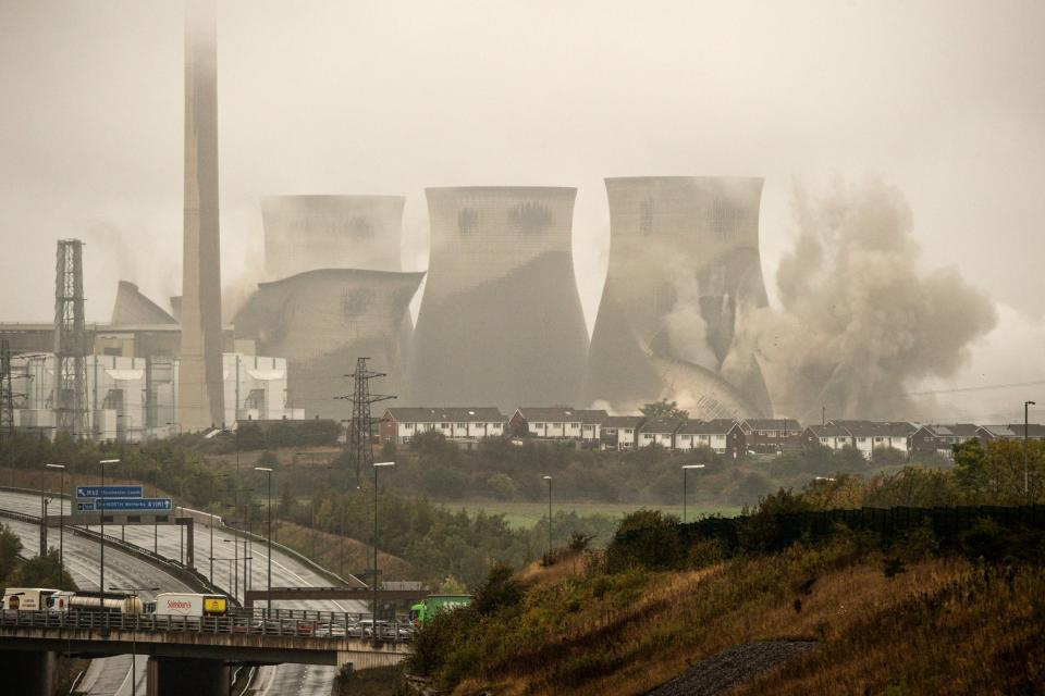 The four towers fell in a controlled explosion (AFP via Getty Images)