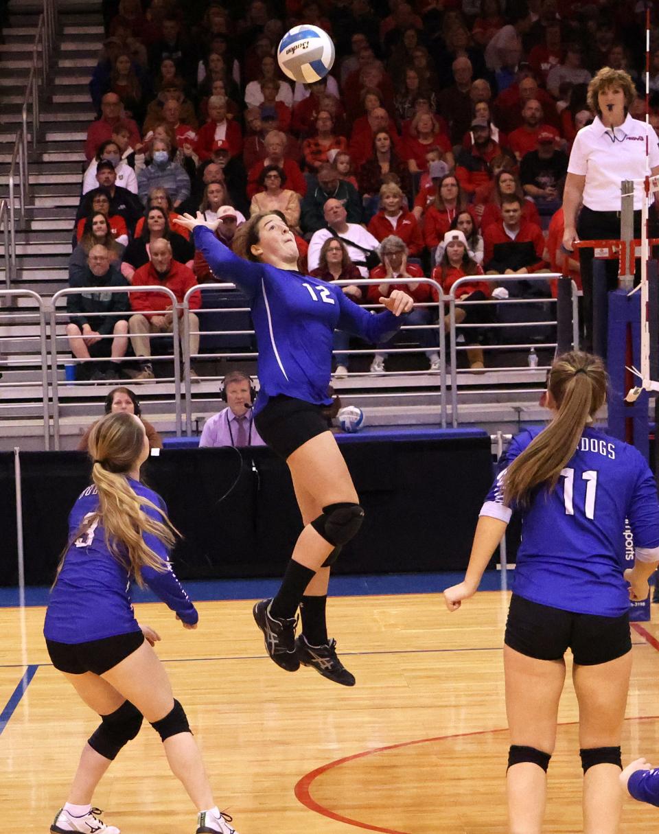 Inland Lakes junior outside hitter Natalie Wandrie, middle, earned a spot on the MIVCA's All-State third team.