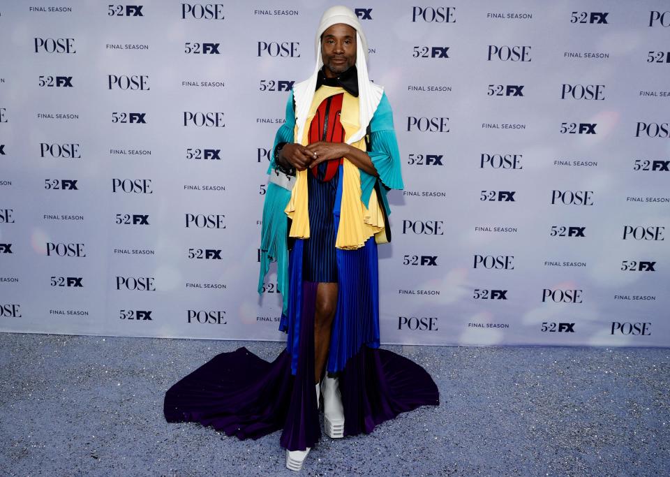 Billy Porter at the 2021 "Pose" premiere wearing multiple colors