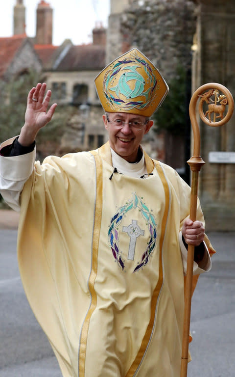The Archbishop of Canterbury Justin Welby arriving for the Christmas Day service at Canterbury Cathedral. - Credit: Gareth Fuller/PA