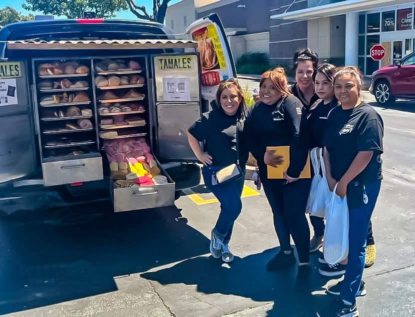 A group of customers posing in front of Zeledon's Bakery on Wheels. (Courtesy of Zeledon's Bakery on Wheels)