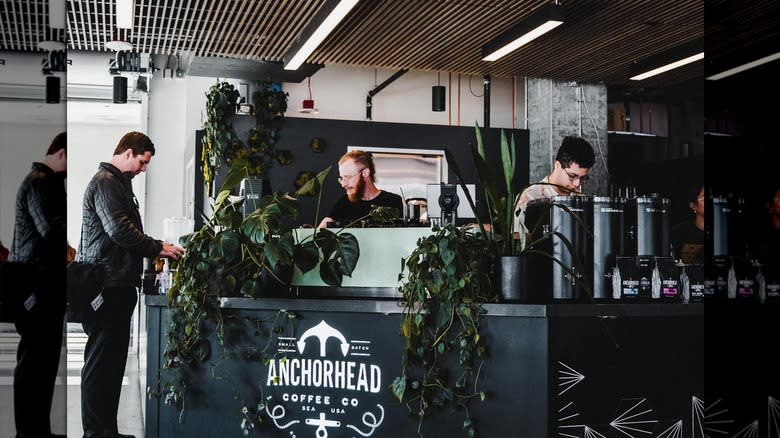 Anchorhead Coffee counter with baristas