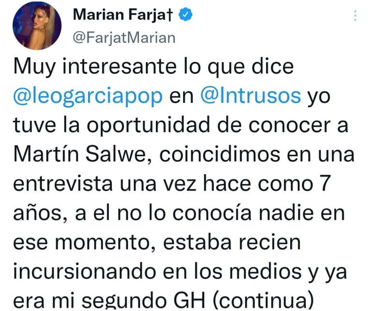 Marian Farjat habló de su encuentro con Martín Salwe