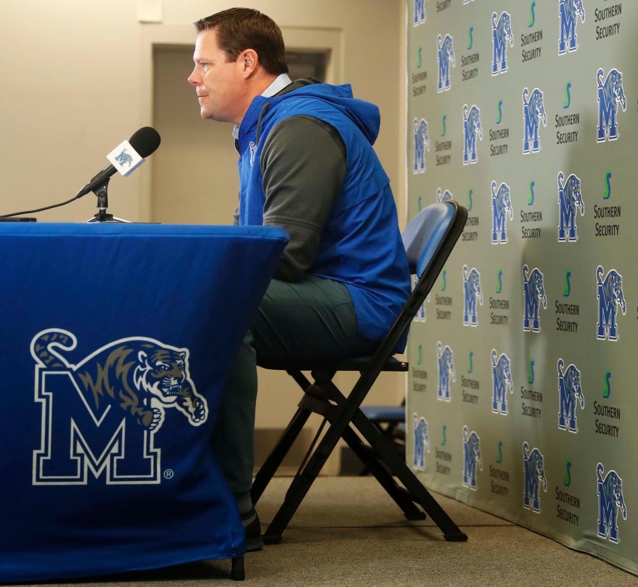 Ahead of Memphis Football’s "Friday Night Stripes”, University of Memphis Athletic Director Laird Veatch spoke to the media in the press room of he Simmons Bank Liberty Stadium on April 21, 2023.