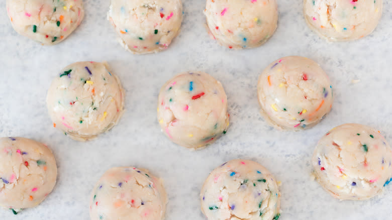 cookie dough with birthday sprinkles mix in