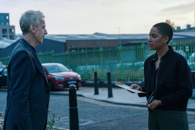 <p>Apple TV+</p> Peter Capaldi and Cush Jumbo in 'Criminal Record'