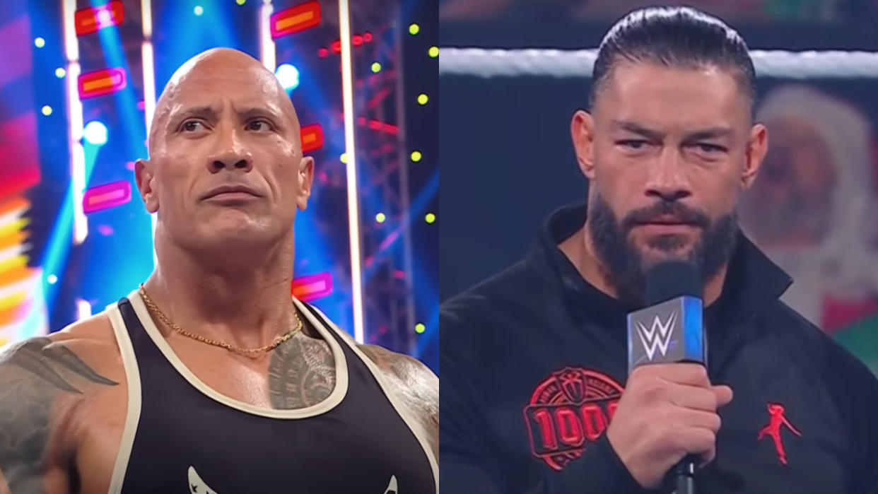  The Rock on Raw; Roman Reigns on SmackDown. 