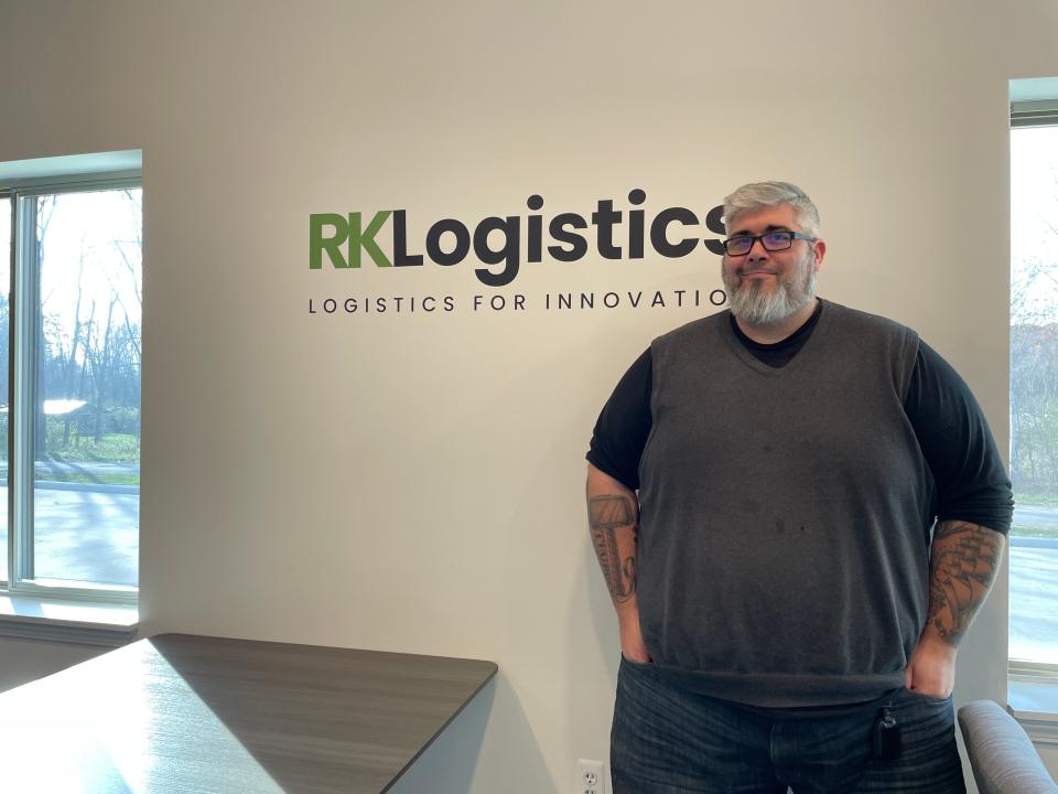 Kelly Weaver stands in his office at RK Logistic Group in Green Oak Township on Thursday, Nov. 2.