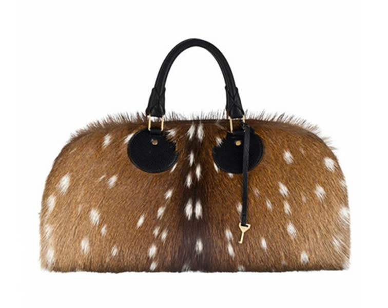 <div class="caption-credit"> Photo by: Proenza Schouler</div><b>Proenza Schouler Akira bag, $4,595</b> <br> Whether you're anti-fur or not, we're guessing you may be sad to learn that these gym bags are made from baby deer (note the white Bambi-esque spots most deer lose by the end of their first winter). As if the price tag alone wasn't upsetting enough. <br>