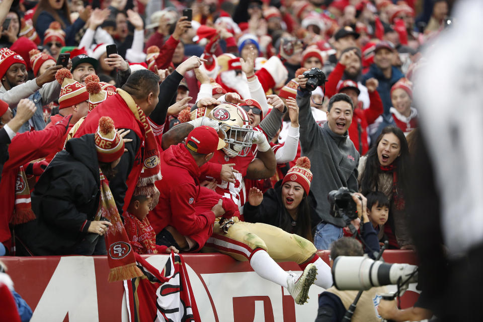 The 49ers might not be a punch line anymore since Jim Harbaugh left town. (AP) 