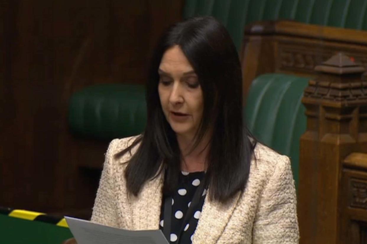 SNP MP Margaret Ferrier in the House of Commons on Monday during a debate on the coronavirus response: PA