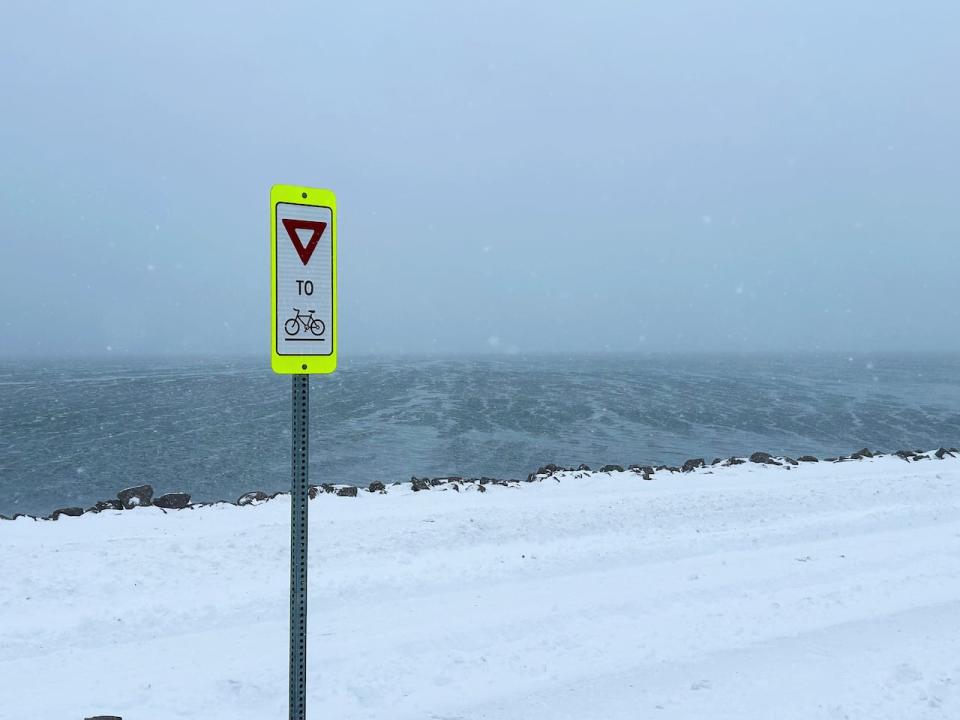 There were no cyclists on the roads in Charlottetown Sunday morning.