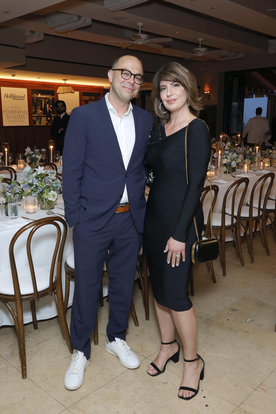 (L-R) Joe Shields, President of Business Operations, The Hollywood Reporter and Claudine Cazian attend THR Power Stylists presented by Instagram at Sunset Tower Hotel on March 27, 2024 in Los Angeles, California.