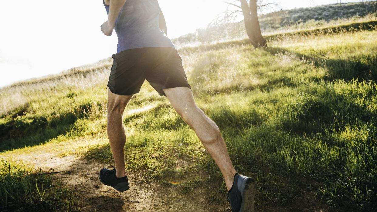 man jogging in park