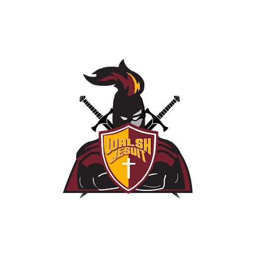 Walsh Jesuit High School adopted new logos in April featuring this crusader-type figure. The change is part of the school distancing itself from Native American imagery, though its Warriors nickname will remain intact, Walsh director of communications and marketing Anthony Burke explained in an email to the Beacon Journal.