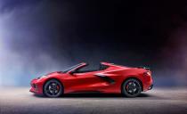 <p>Like many Corvettes past, the C8’s upper body tapers to a near point, accentuating the superwide rear fenders.</p>