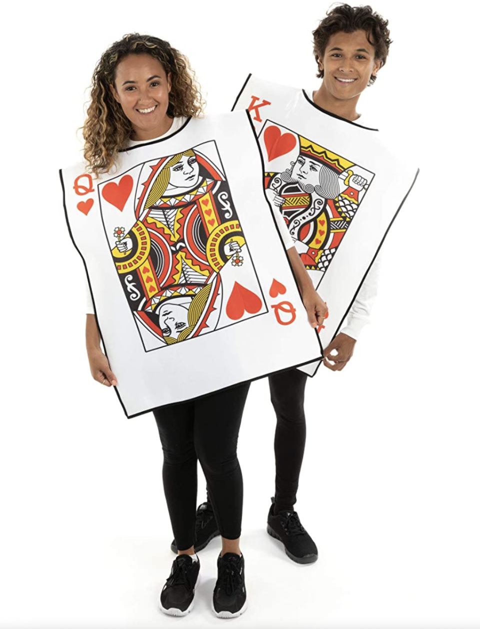 man and woman wearing King and Queen Playing Cards Costumes for halloween