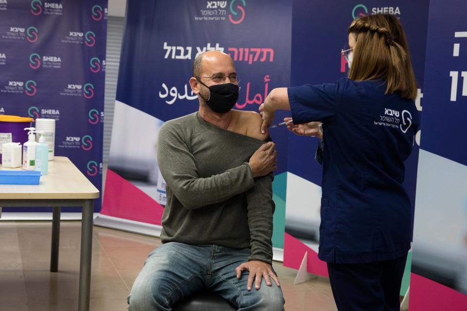 Heart transplant patient, Ishai Eilat, receives a fourth dose of the coronavirus vaccine (Getty Images)