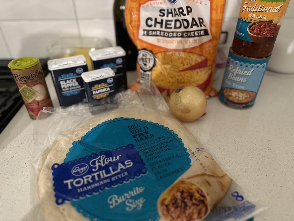 dinner ingredients on the counter