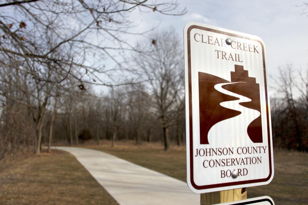 Johnson County voters in November 2008 gave the Conservation Board authority to spend $20 million over two decades. Part of the money has gone toward purchasing acreage near Tiffin to construct the Clear Creek Trail, seen in this file photo on February 20, 2013.