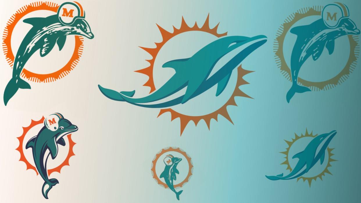  Miami Dolphins logo composite. 