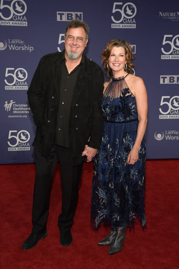 Singer Amy Grant and her husband, Vince Gill, attend the 50th Annual GMA Dove Awards on Oct. 15, 2019, in Nashville, Tenn. (Photo: Jason Kempin/Getty Images)
