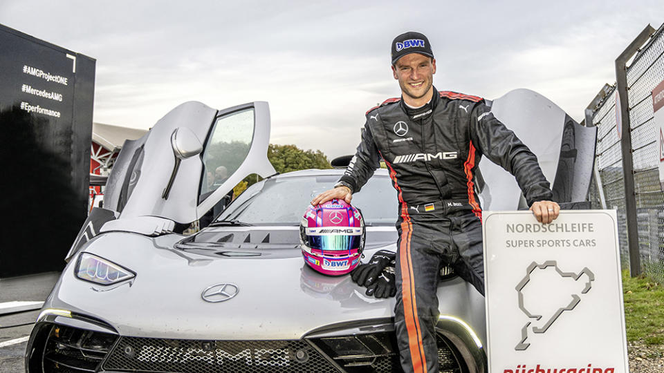 Driver Maro Enge and the record-setting Mercedes-AMG One