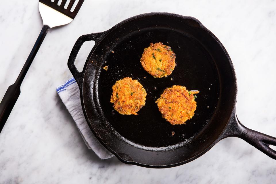 <h1 class="title">How to Cook Fritters without a recipe- in skillet shot</h1><cite class="credit">Photo by Chelsea Kyle, food styling by Anna Stockwell</cite>