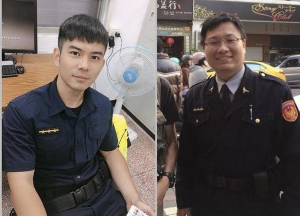 殉職警員曹瑞杰（左）凃明誠（右）。（翻攝自臉書、台南市警局）