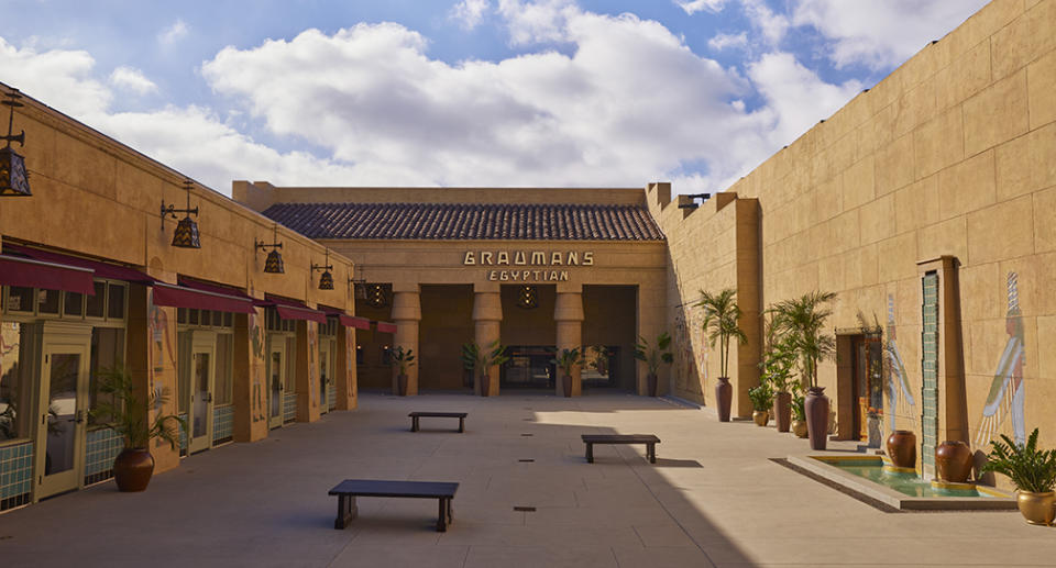 The courtyard of the restored Egyptian Theatre