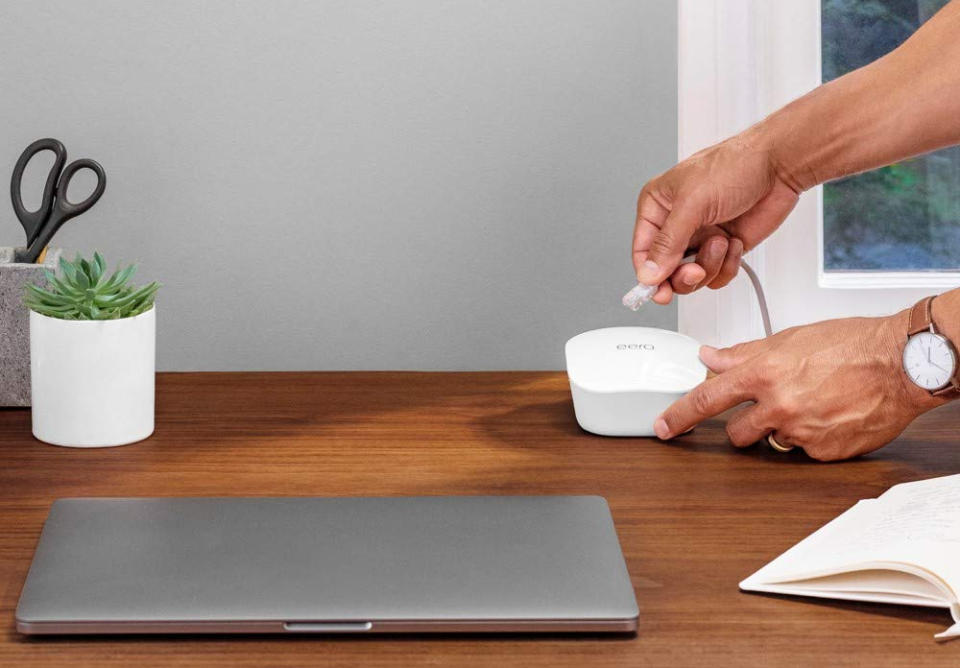 Get an eero mesh router two-pack and a free Echo Flex for just $169. (Photo: eero)