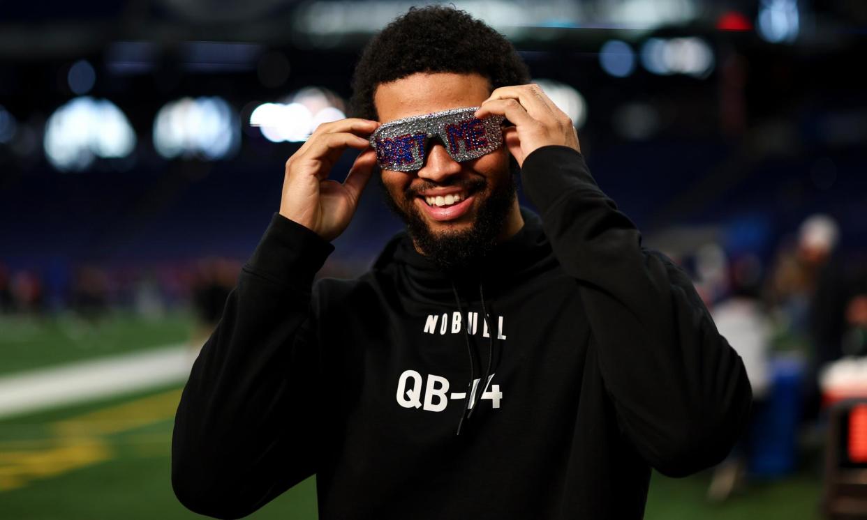 <span>Caleb Williams is almost certainly to go No 1 overall in this month’s NFL draft.</span><span>Photograph: Kevin Sabitus/Getty Images</span>